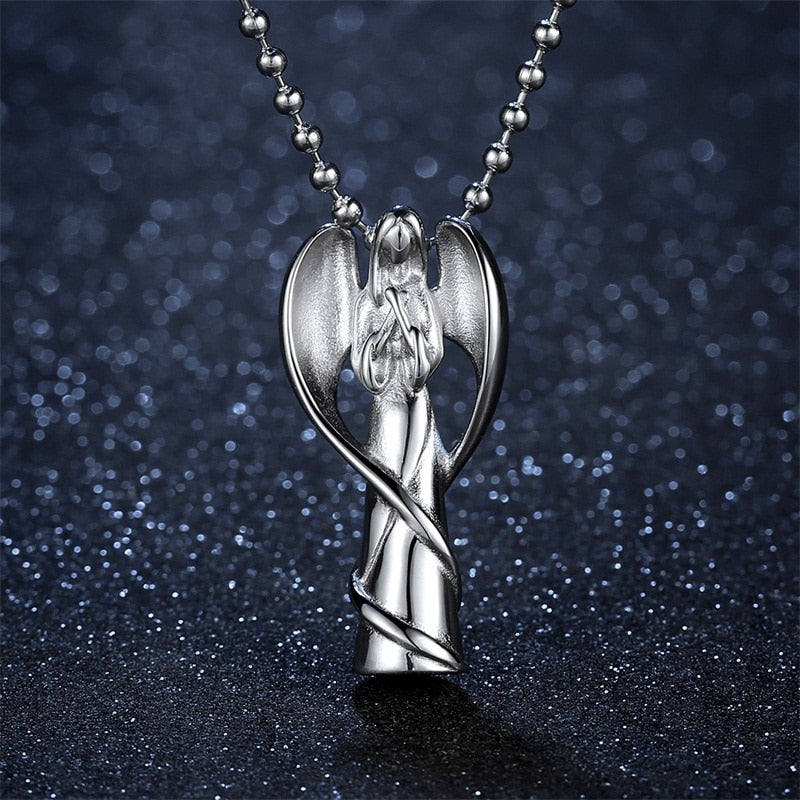 Angel cremation store necklace